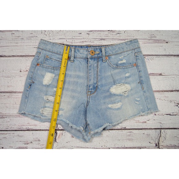 Bethany Mota Women's Juniors High Rise Jean Shorts Distressed Size 2 Pre-Owned - Picture 3 of 12